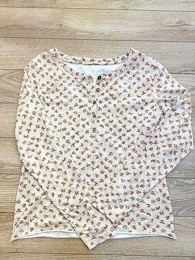 Peruvian Connection Floral long-Sleeve Top Size Medium